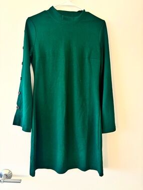 Banana Republic Forest Green Button Sleeve Dress Size S